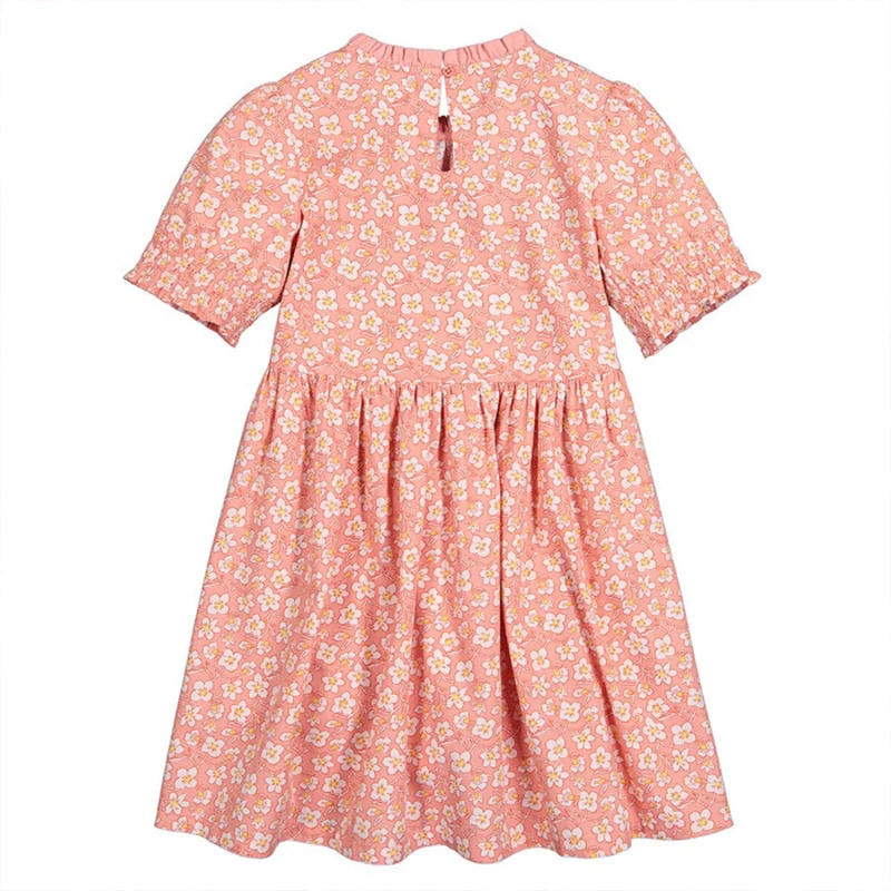 Robe d'été fleurie pour fille, sans manches en coton respirant